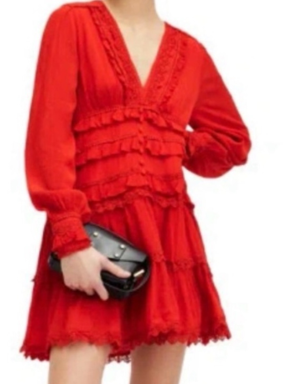 AllSaints $329 Zora Ruffled Dress
